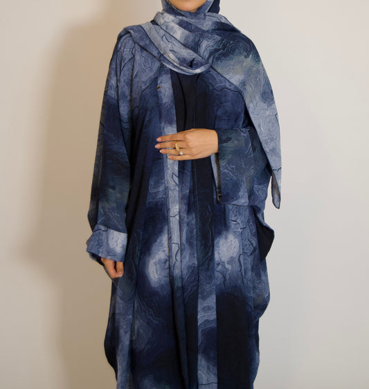 Fatimah Navy Marble Abāyah