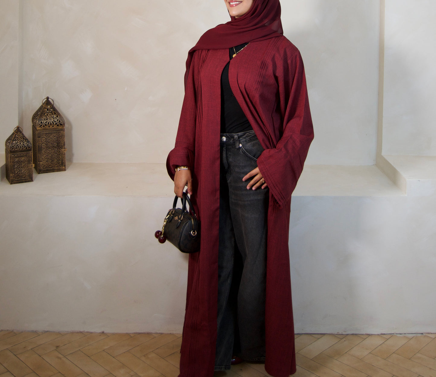 Linen Cherry Abāyah