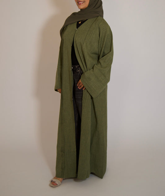 Linen Olive Green Abāyah