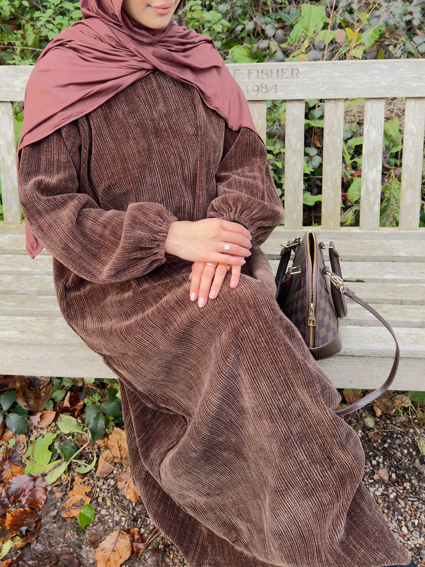 Chocolate Brown Corduroy Abāyah