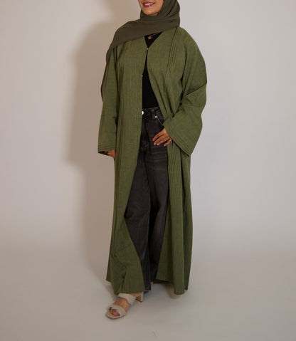 Linen Olive Green Abāyah
