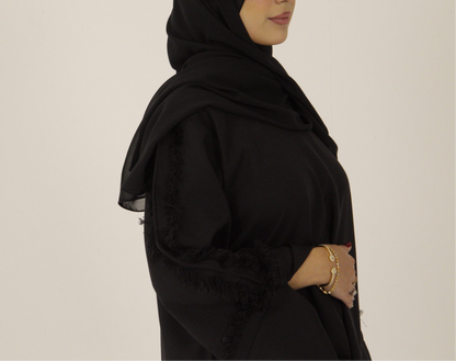 Haya Black Linen Abāyah