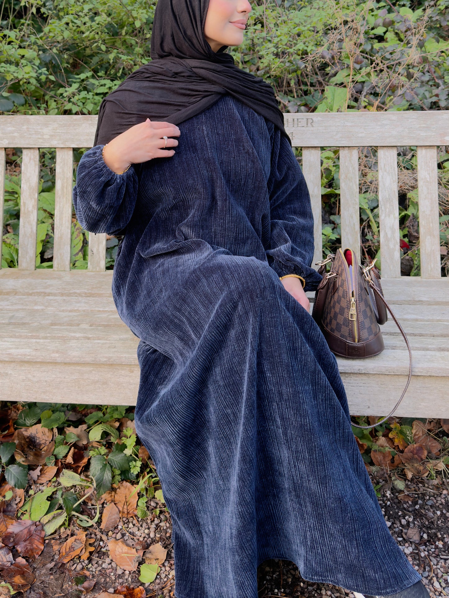 Navy Corduroy Abāyah