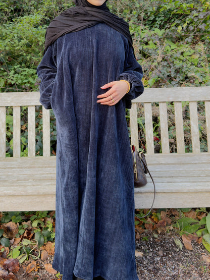 Navy Corduroy Abāyah