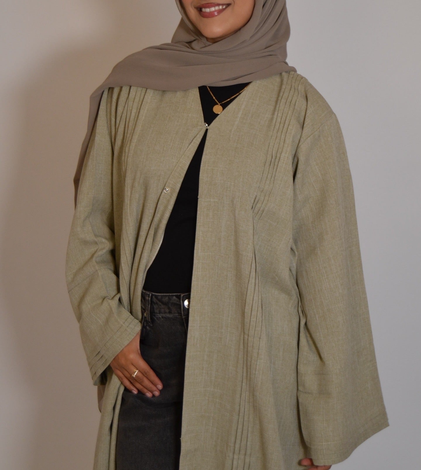 Linen Crème Beige Abāyah