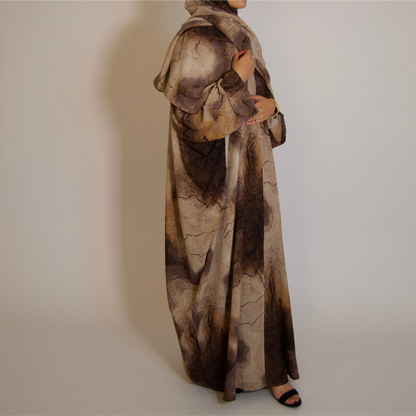 FATIMAH BROWN MARBLE ABAYAH