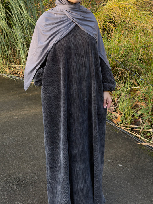 Grey Corduroy Abāyah