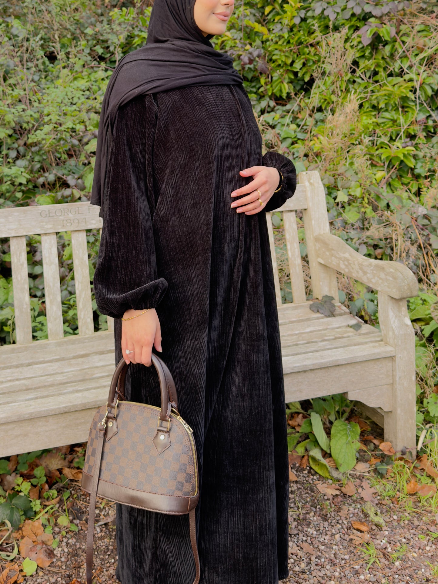 Black Corduroy Abāyah