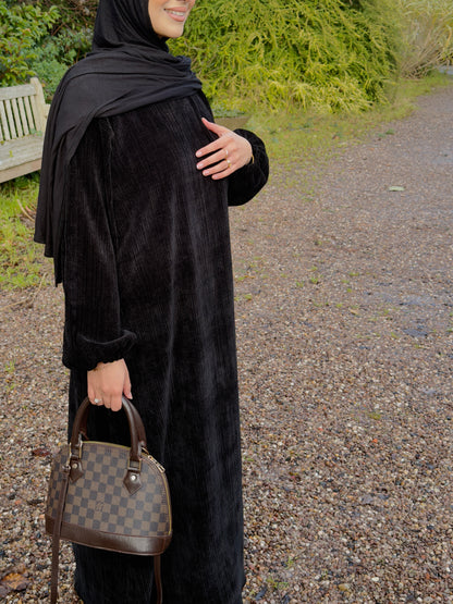 Black Corduroy Abāyah