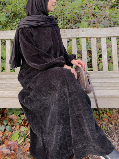 Black Corduroy Abāyah