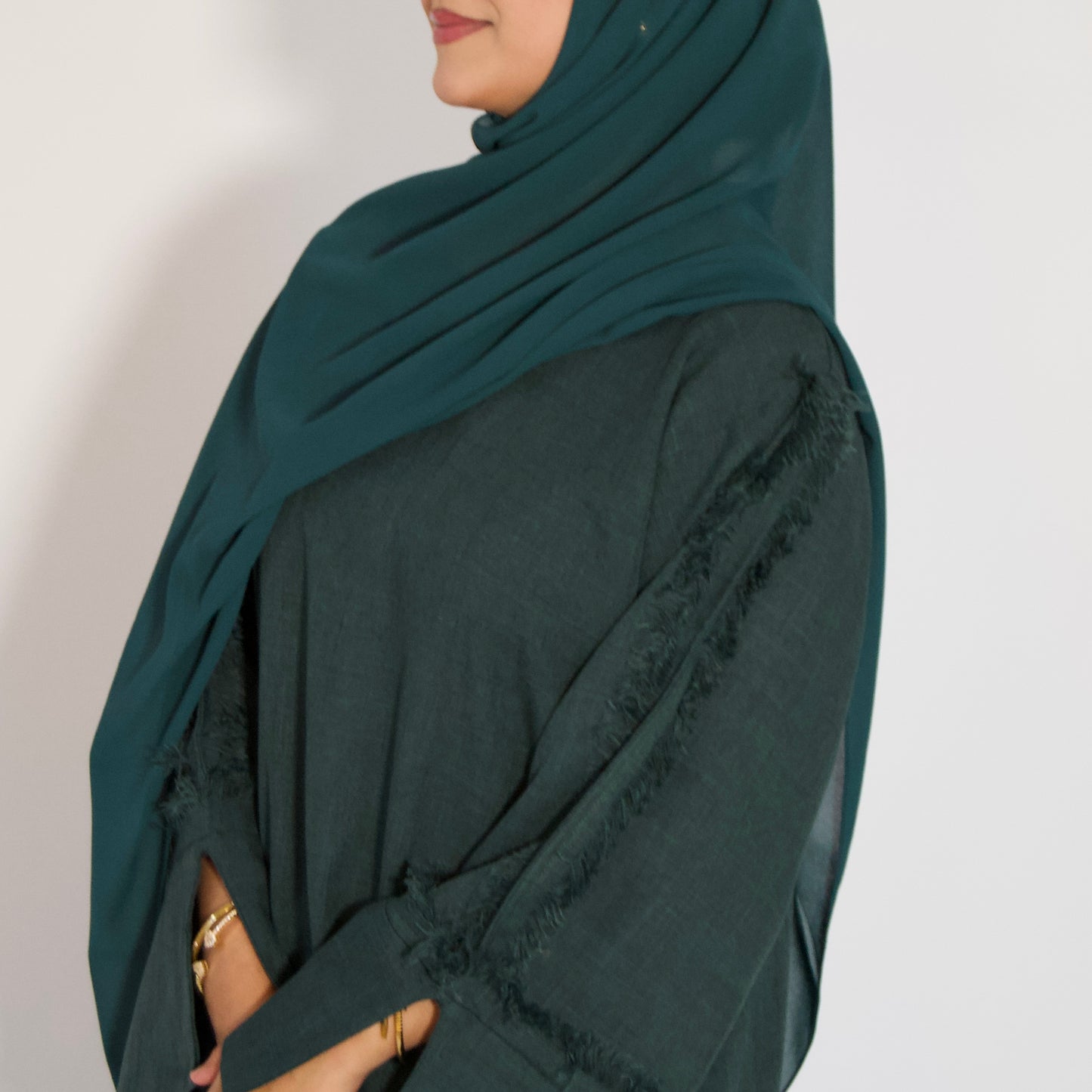 Haya Emerald Linen Abāyah