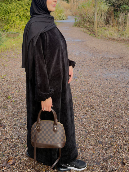 Black Corduroy Abāyah