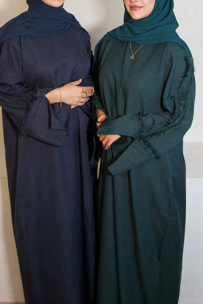 Haya Emerald Linen Abāyah