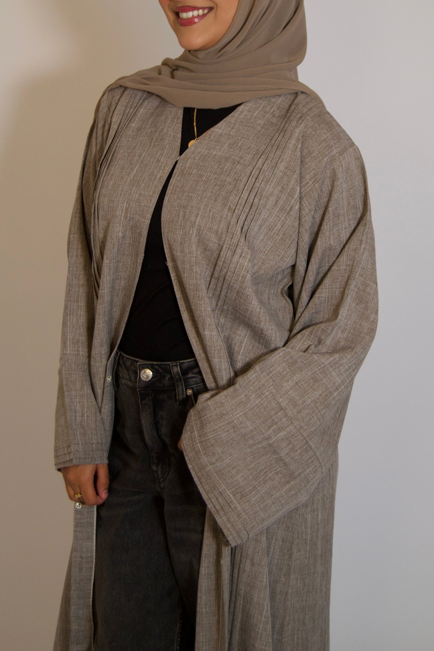 Linen Mocha Abāyah