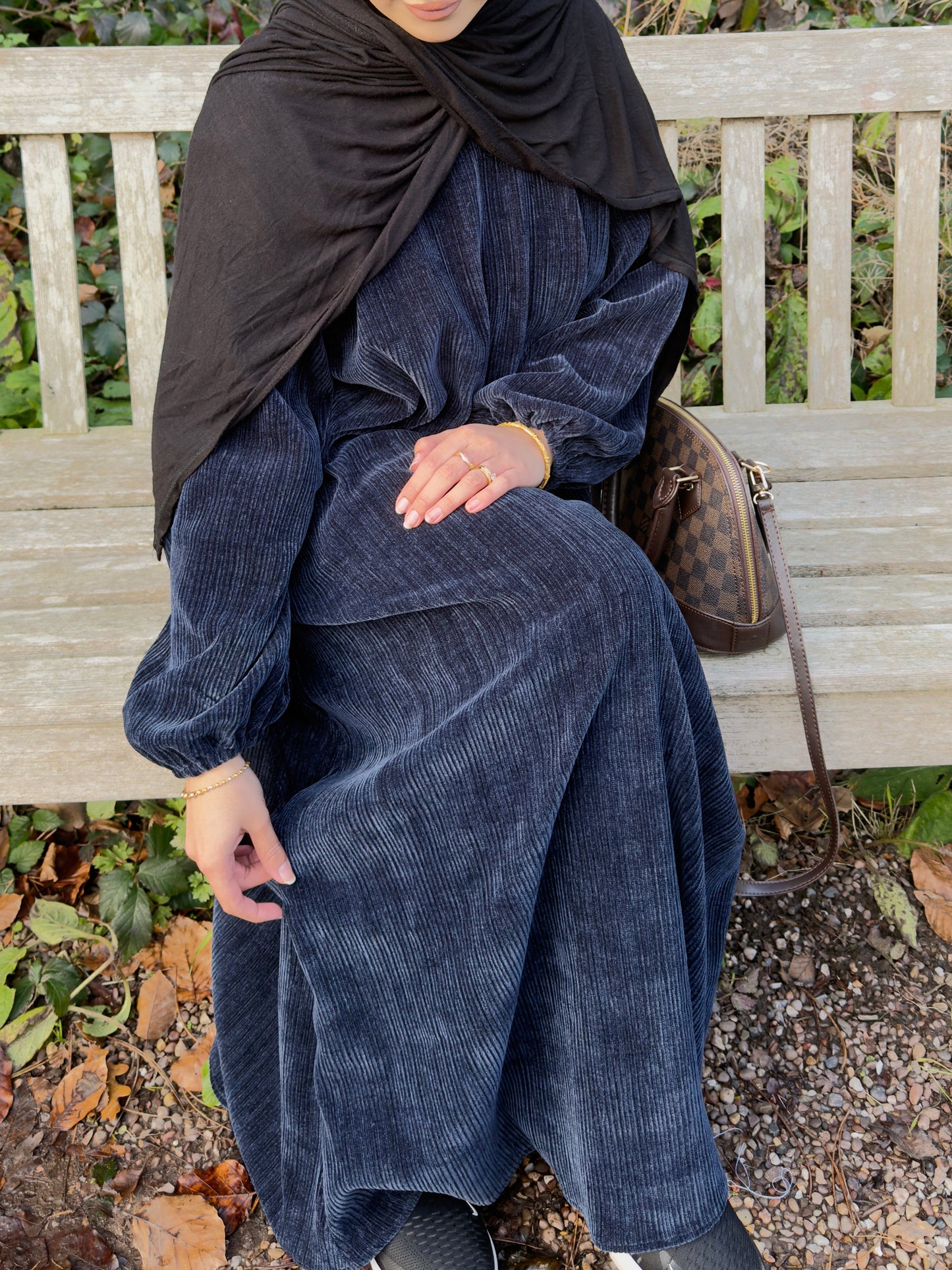 Navy Corduroy Abāyah