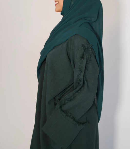 Haya Emerald Linen Abāyah